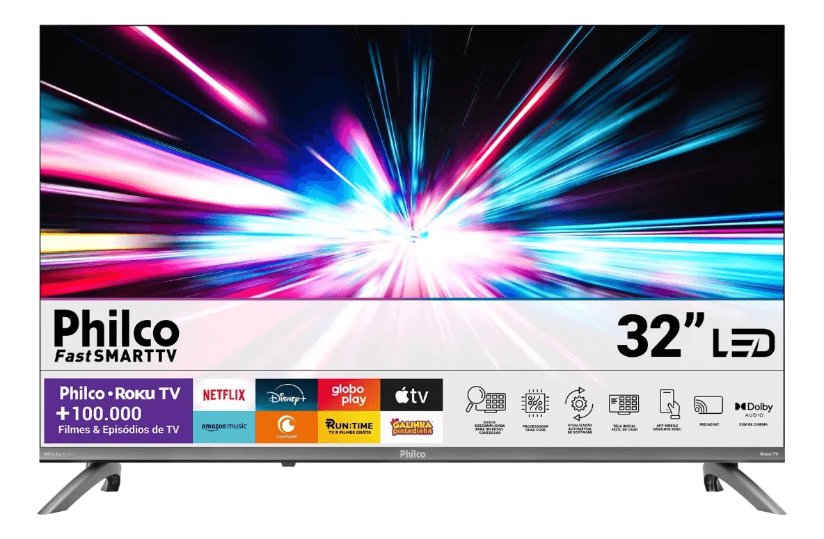 Smart Tv 32 Philco Roku Tv Dolby Áudio Hdr10 P32crb