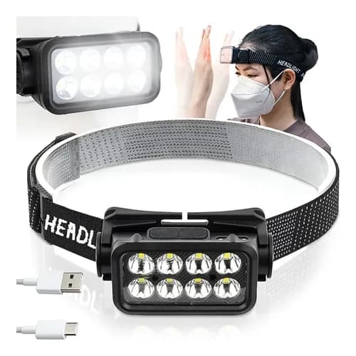 Lanterna Cabeça Tática Recarregável Nepul USB LED 300lm Sensor Movimento