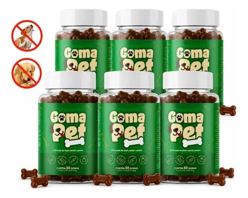 6 Potes - Gomapet Pelo & Derme Suplemento Coceira Cães