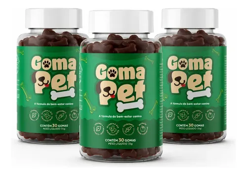 Kit 3 Gomapet - Goma P/ Coceira Lambeduras Queda De Pelo