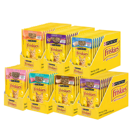 Ração úmida Friskies Sabores Variados para Gatos 15x85 g